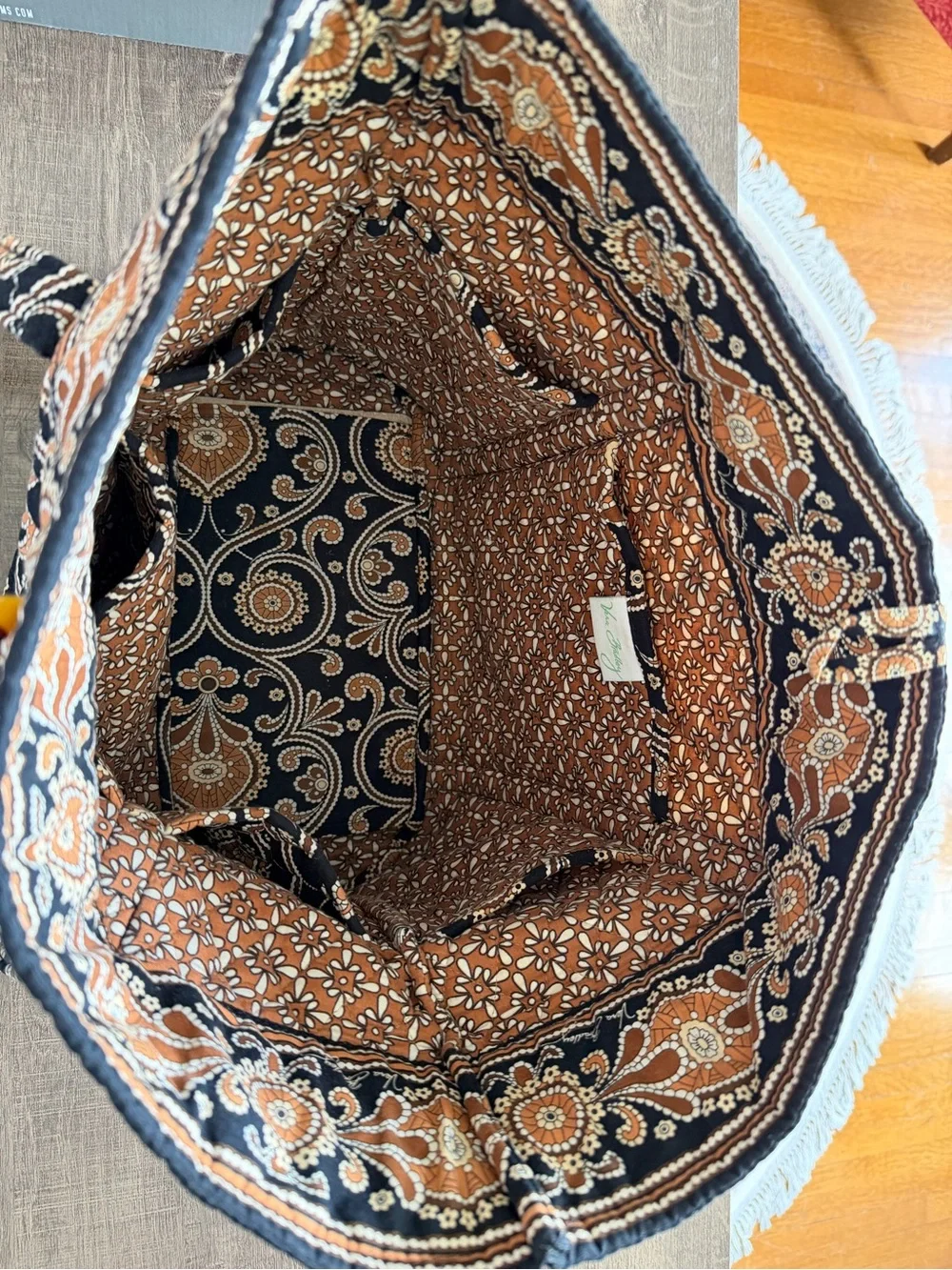 Vera Bradley Quilted Tote Bag in Cafe Latte pattern